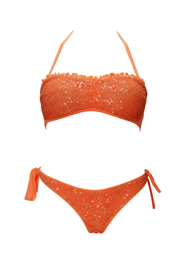 Bikini Fascia Paillettes ARANCIO