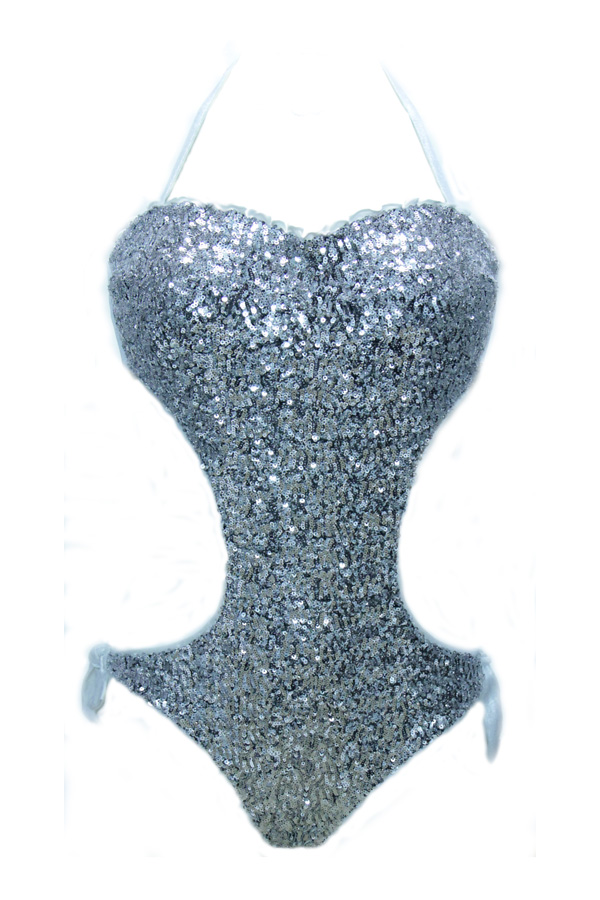 Trikini Intero Paillettes ARGENTO