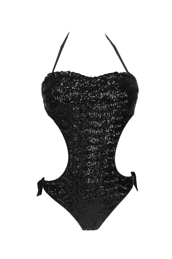 Trikini Intero Paillettes NERO