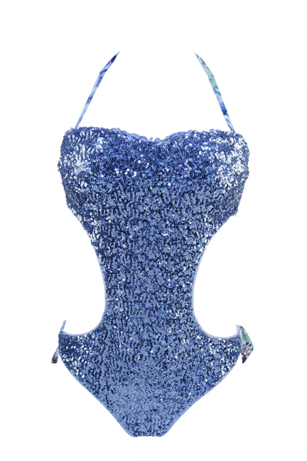 Trikini Intero Paillettes BLU