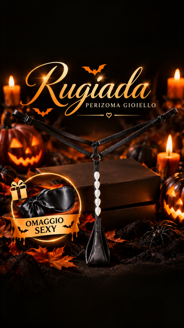 Perizoma gioiello Rugiada Halloween nagys ajándékkal Rugiada Adjustable Thong with Pearl G-String - 1
