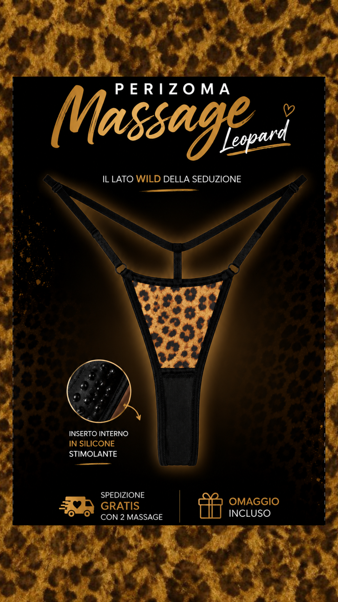 Perizoma Leo Massage con silicone anallergico.Massaggia i sensi dove conta davvero 😏💎