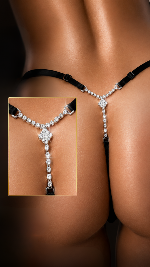 Adjustable palm jewel thong - 1