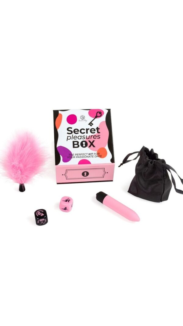 secret-pleasure-box-2 Kit Giochi di Coppia con Dadi, Mini Vibratore e Piuma - 1