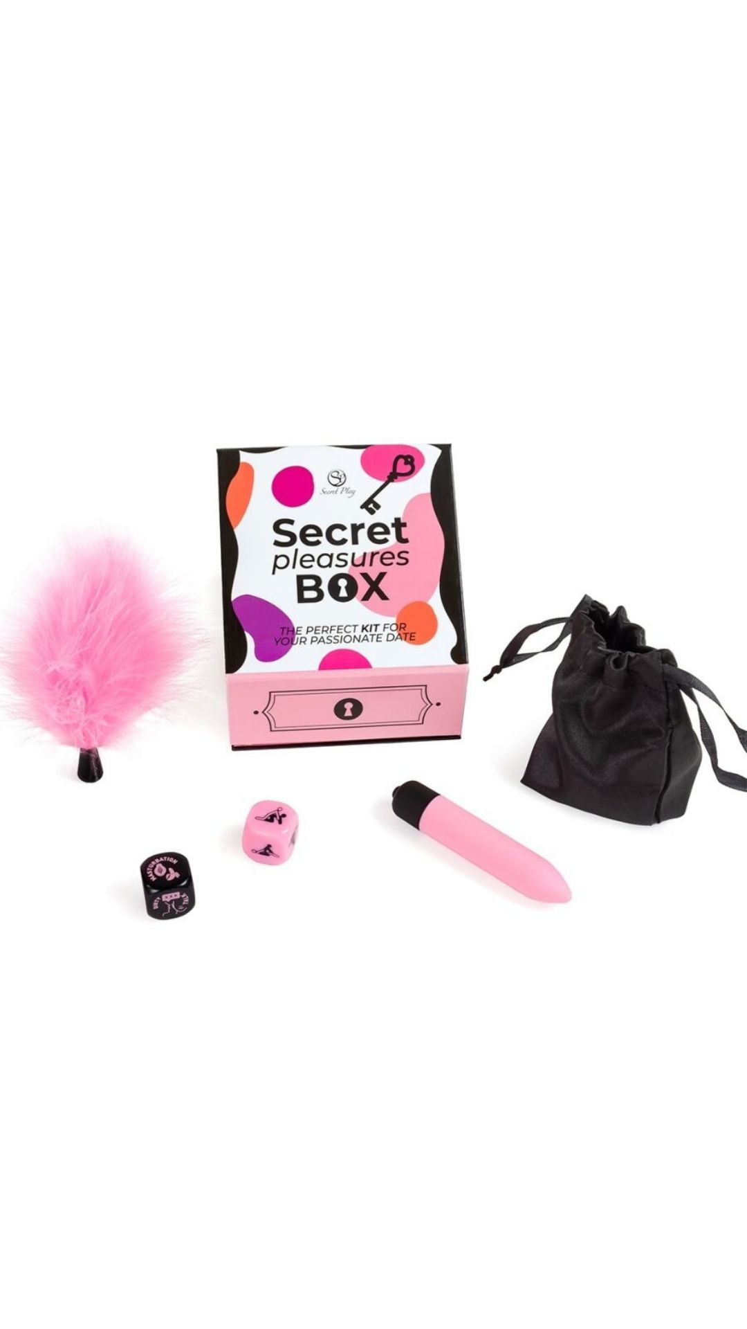 Kit Giochi di Coppia con Dadi, Mini Vibratore e Piuma